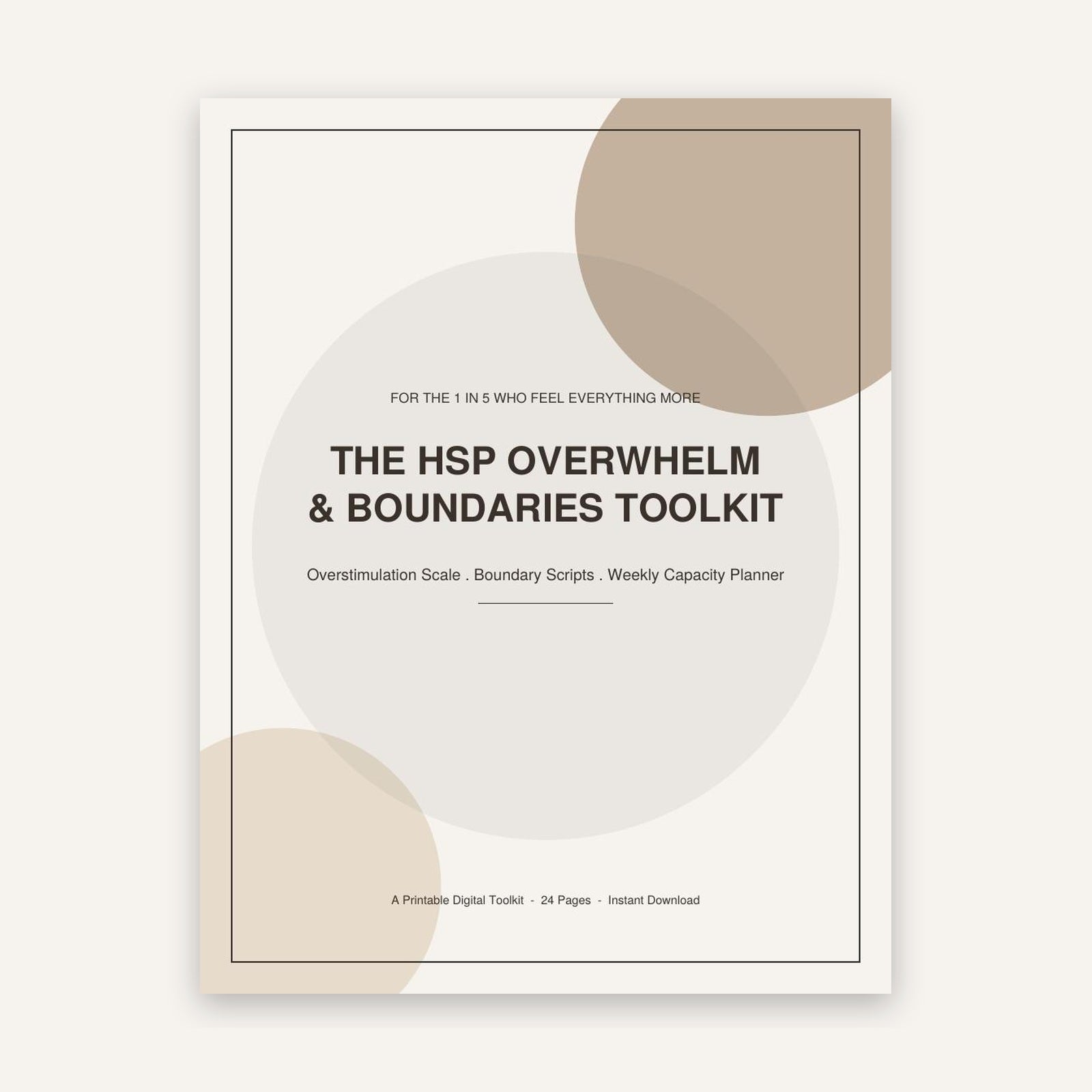 HSP Overwhelm & Boundaries Toolkit | Highly Sensitive Person Printable PDF | Overstimulation Scale + Boundary Scripts | Instant Download