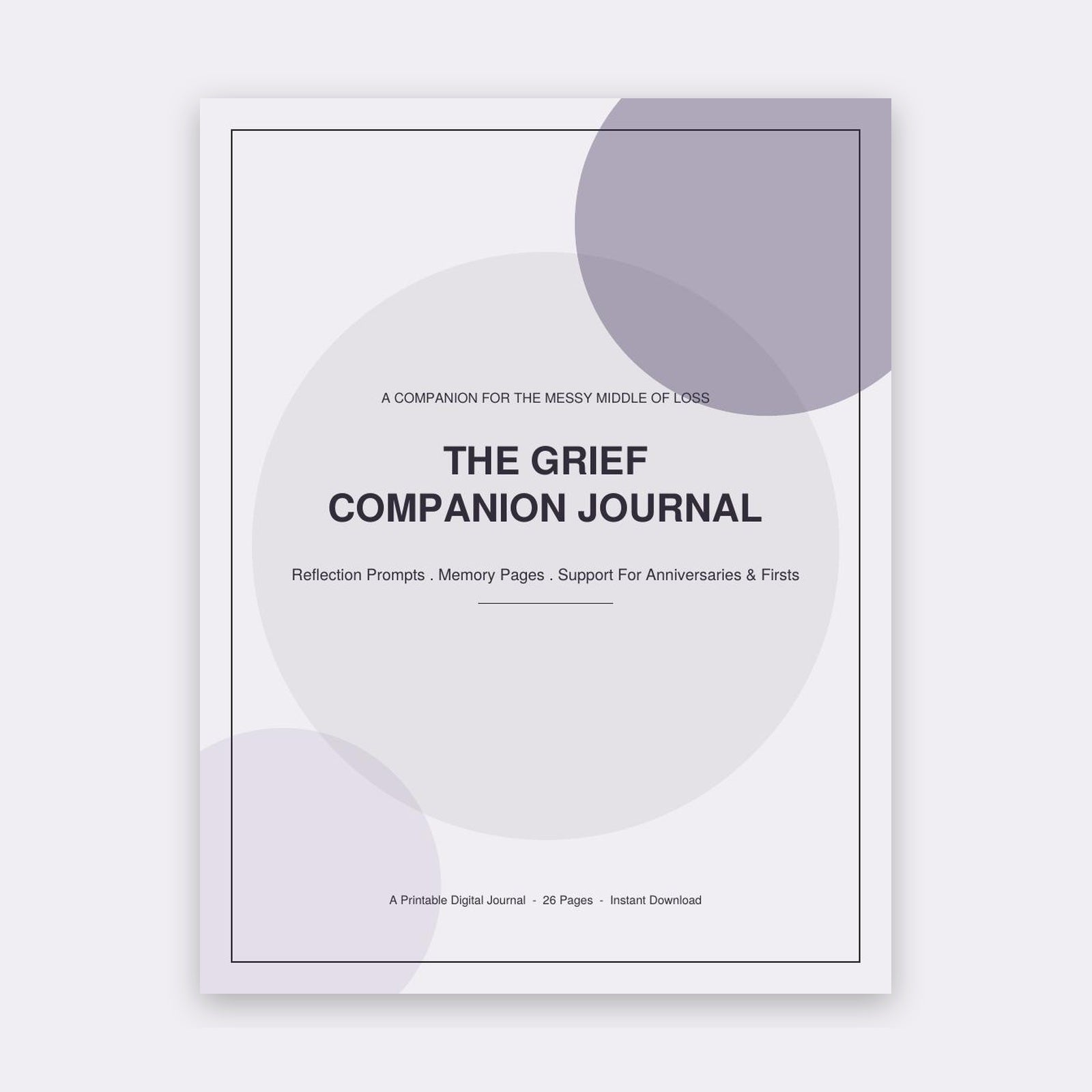 The Grief Companion Journal | Printable Grief Support Journal for Loss | Memory Pages + Gentle Prompts | Instant Download PDF
