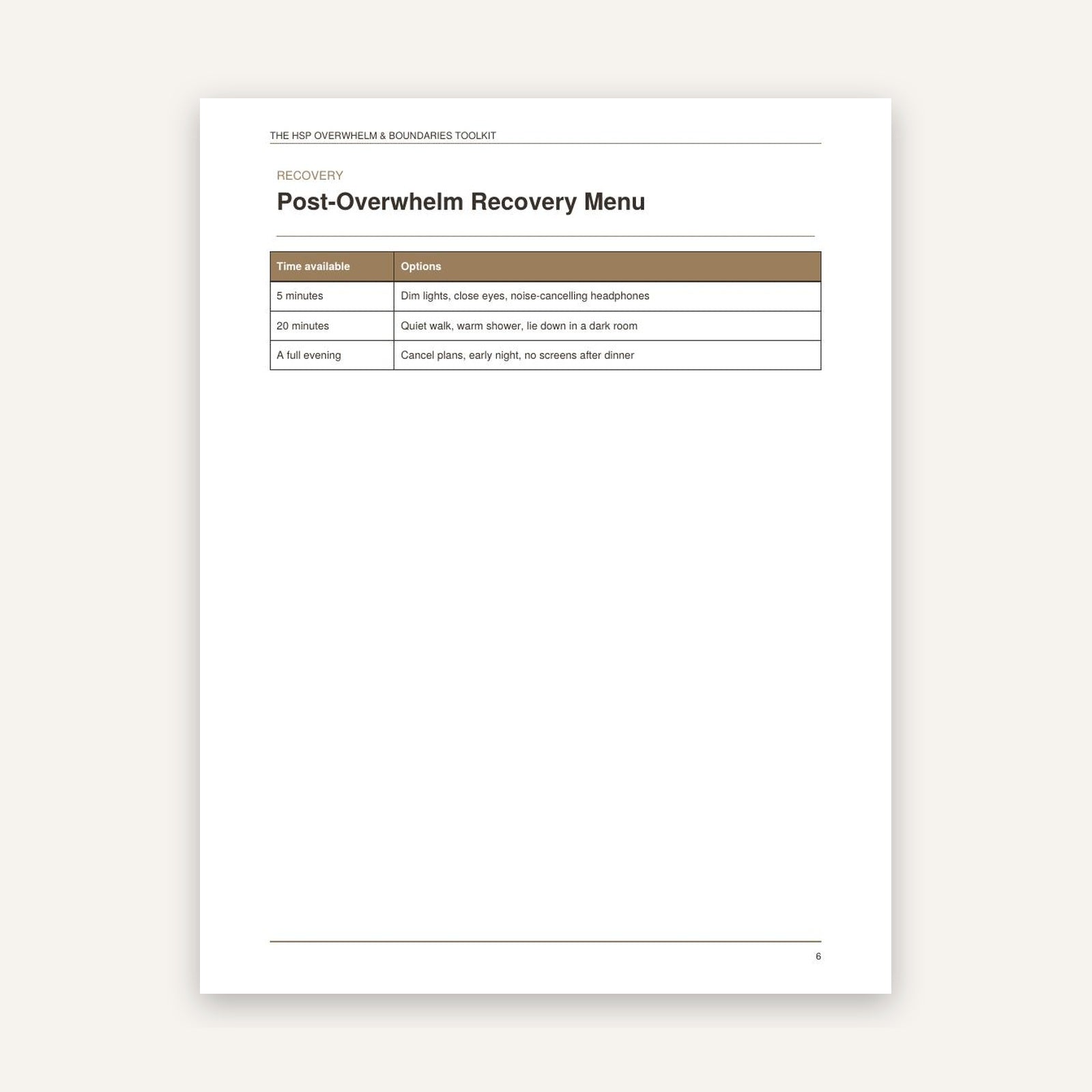 HSP Overwhelm & Boundaries Toolkit | Highly Sensitive Person Printable PDF | Overstimulation Scale + Boundary Scripts | Instant Download