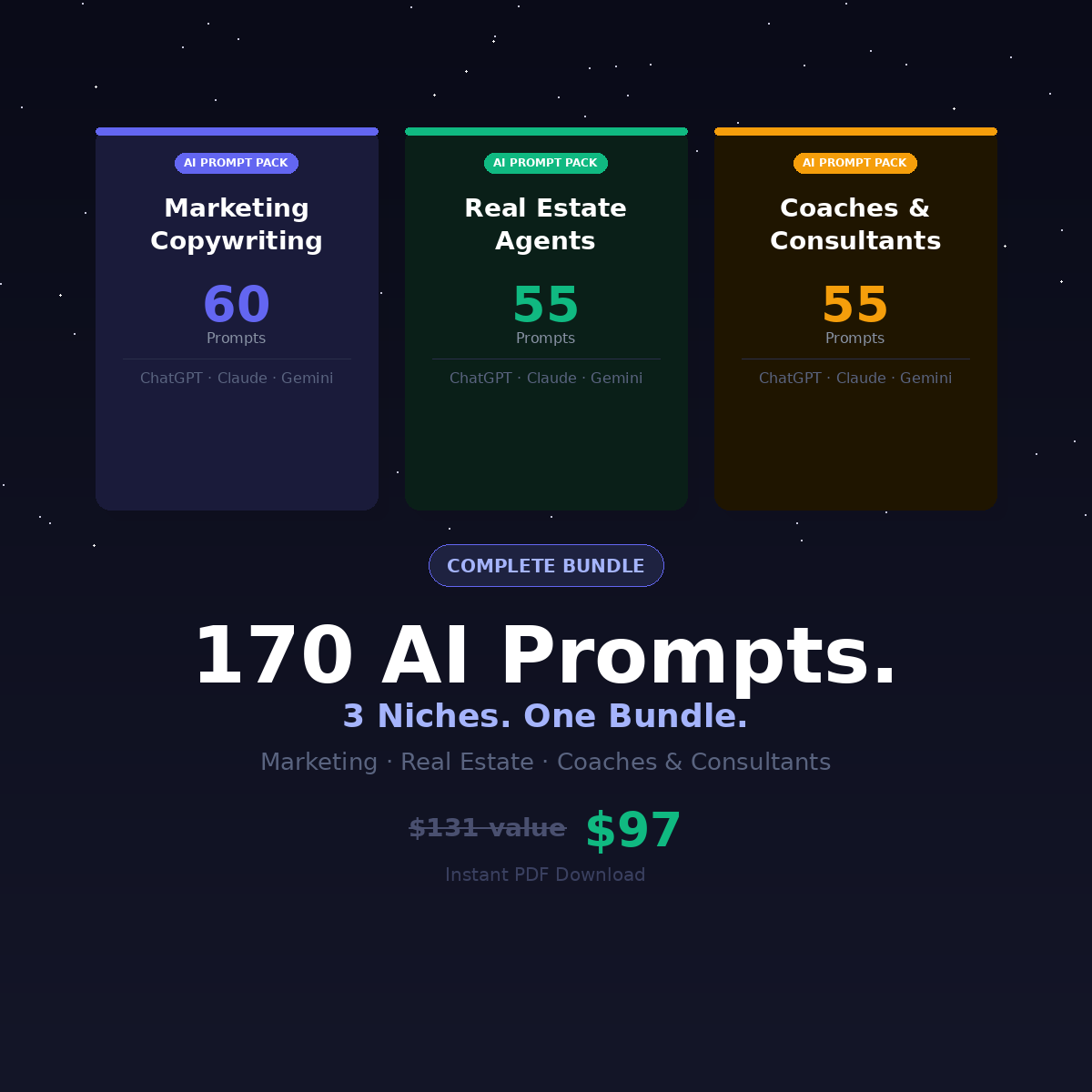 Complete AI Prompt Bundle — All 3 Packs
