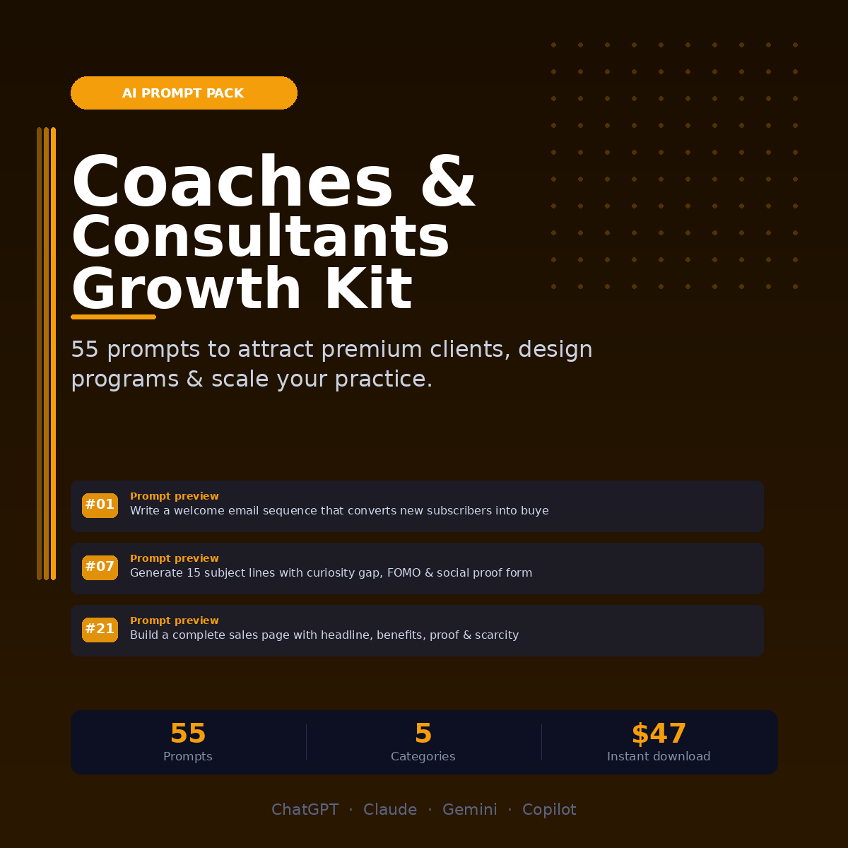 Coaches & Consultants Growth Kit — 55 Done-For-You Prompts